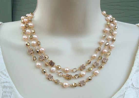 Freshwater Pearls Necklace in Silver – DelBrenna