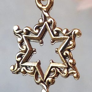 Star of David Dangle Earrings Metal Earrings Gold Drop Earrings Small Earrings Dainty Bridal Judaica Hanukkah Bat-Mitzvah Gift Handmade image 3