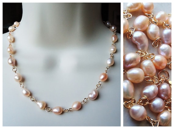 Freshwater baroque pearl necklace with garnet wedding necklace sterling silver necklace bridal necklace bridesmaid