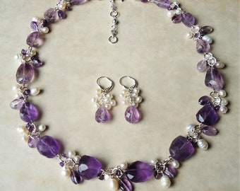 Findout Ametista, Rosso, Rosa Blu Bianco Collana Pendente Di Cristallo Del Cuore D' Argento + Earring + Bracelet Set, Per Le Donne Le Ragazze. (F497 - Foto 3