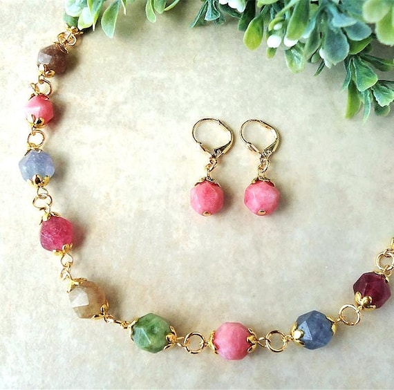 18kトルマリン ネックレス イヤリング セット トルマリンネックレス、イヤリングセット