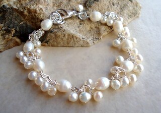 Bracciale Con Perle Turchesi Africane 8 Mm E Cuore 'Alla Cara Mamma', Regalo Per La Festa Della Mamma, Compleanno, Natale, Con Biglietto E Confezione Regalo