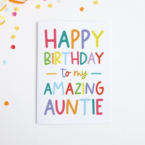 Auntie Birthday Card, Amazing Auntie Birthday Card, Happy Birthday Aunt Card, Best Auntie Card, Colorful Birthday Card
