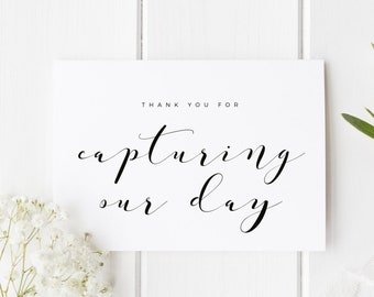Thank You Wedding Card, Thankyou Photographer Card, Thank You For Capturing Our Day, Card For Wedding Photographer, Card For Photographer