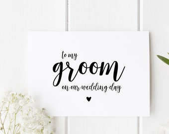 To My Groom On Our Wedding Day, Groom Wedding Day Card, Pretty Wedding Card, Card For Groom Wedding Day, To My Groom On My Wedding Day