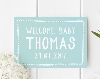 Personalised New Baby Card, New Baby Card, New Arrival Card, Welcome Baby Boy, Congratulations New Baby Boy, Card For New Baby, Personalised
