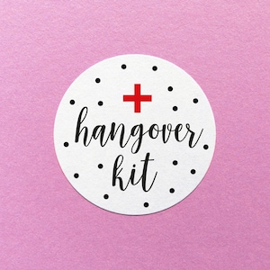 Hangover Kit Sticker, Emergency Hangover Kit, Wedding Hangover Kit, Party Favour Labels, Party Favour Stickers, Hangover Kit Labels