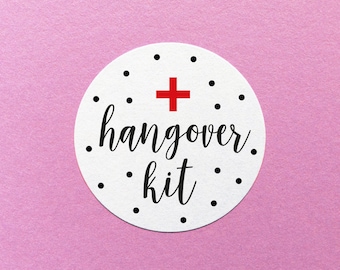 Hangover Kit Sticker, Emergency Hangover Kit, Wedding Hangover Kit, Party Favour Labels, Party Favour Stickers, Hangover Kit Labels