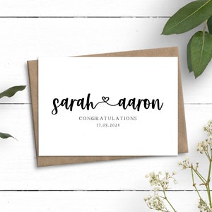 Carte de fiançailles personnalisée, Carte de mariage personnalisée, Carte de fiançailles de félicitations, Carte cadeau de mariage, Sur votre carte de jour de mariage