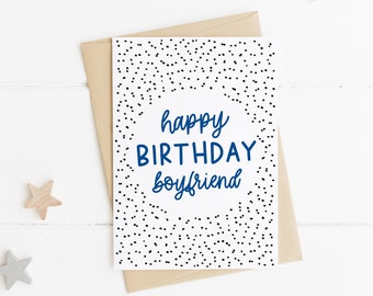 Birthday Card For Boyfriend, Simple Birthday Card, Blue Birthday Card, Happy Birthday Card, Happy Birthday Boyfriend