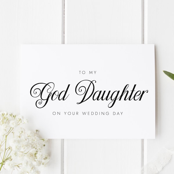 God Daughter Wedding Card, God Daughter Wedding Day, To God Daughter On Your Wedding Day, On Her Wedding Day Card, Card To Bride Wedding Day