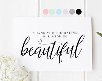 Wedding Decorator Card, Thank You Beautiful Wedding, Wedding Planner Thank You, Events Coordinator Card, Wedding Planner Card, Party Planner