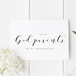 À mes parrains, parrains le jour de mon mariage, carte de jour de mariage de Dieu, carte de parents de Dieu, carte de mariage de Parent, pour ma carte de parrain de Dieu