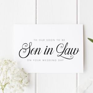 Carte de mariage de fils dans la loi, fils dans la loi le jour de votre mariage, carte de jour de mariage de fils, carte pour le jour de mariage de fils, sur sa carte de fils de jour de mariage