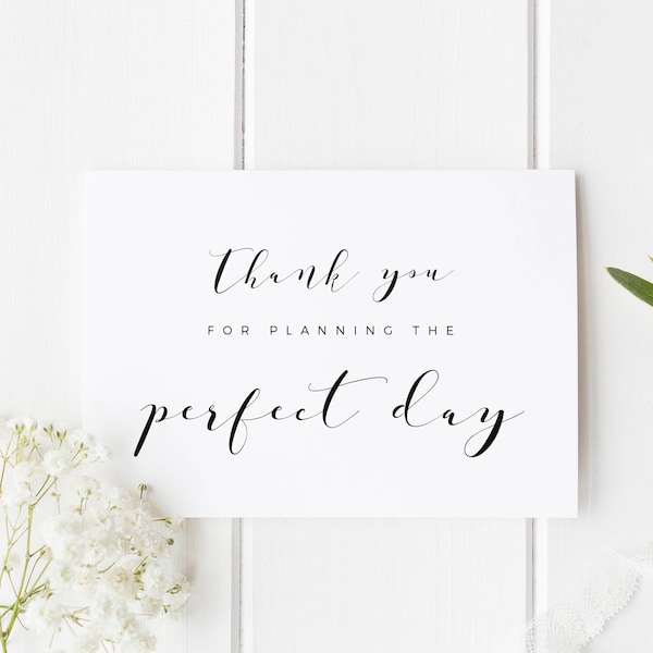 Thank You Wedding Planner Card, Card For Wedding Planner, Thank You For Planning The Perfect Day, Card For Wedding Planner, Wedding Thankyou