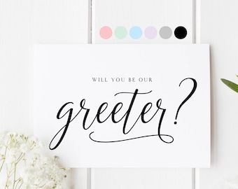 Will You Be Our Greeter, Card For Wedding Guest Greeter, Card For Usher, Usher Proposal Card, Usher Request Cards, Be Our Usher Card