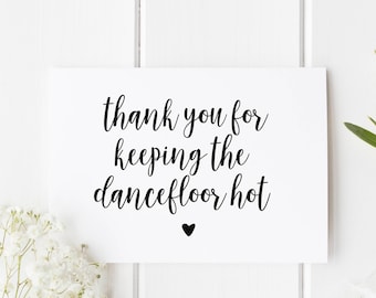 Thank You For Keeping The Dancefloor Hot, Thank You DJ Wedding Card, Dance Floor Hot Card, Thank You Music Wedding Card, Card For Wedding DJ
