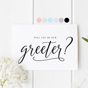 Serez-vous notre Greeter, Carte Pour L'Invité de mariage, Carte pour huissier, Carte de Proposition Usher, Cartes de Demande Usher, Soyez notre carte Usher