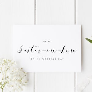 Belle-sœur, bientôt belle-sœur, à ma belle-sœur le jour de mon mariage, pour ma belle-sœur, carte pour sœur