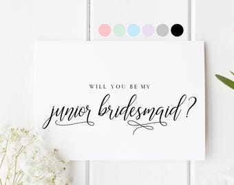 Will You Be My Junior Bridesmaid, Card For Junior Bridesmaid, Junior Bridesmaid Proposal Card, Bridesmaid Request Card, My Junior Bridesmaid