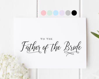 Father Of The Bride Card, To The Father Of The Bride, To My Dad On My Wedding Day, Dad In Law Card, Card For Father In Law, Dad Wedding Day