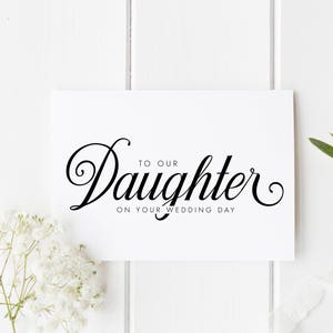 Fille le jour de votre mariage, carte de jour de mariage de fille, carte pour le jour de mariage de fille, sur sa carte de jour de mariage, carte au jour de mariage de mariée
