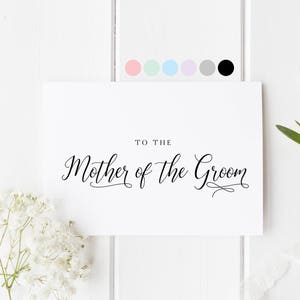 Mère de la carte de marié, à la mère du marié, à ma mère le jour de mon mariage, maman dans la carte de loi, carte pour la belle-mère, jour de mariage de maman