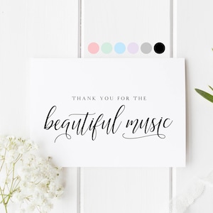 Carte de remerciement pour chanteur de mariage, DJ de remerciement, carte de remerciement pour alliance, remerciement pour chorale de mariage, carte de remerciement pour la belle musique, carte pour DJ