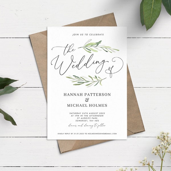 Wedding Invitation All in One Etsy