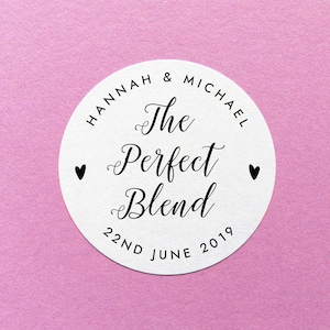 The Perfect Blend Labels, Personalized Favour Stickers, Drink Party Favor Stickers, Wedding Tea Label, Coffee Blend Label, Drink Favor Label