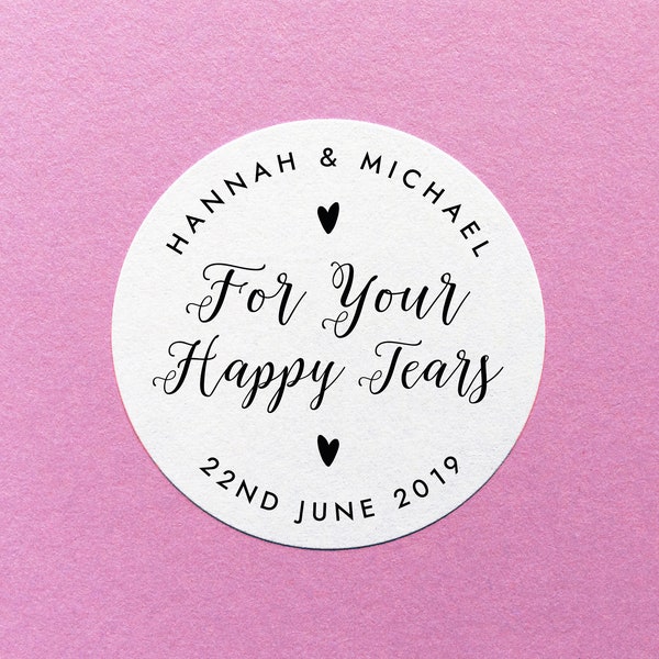 Personalised Happy Tears Sticker, For Your Happy Tears Sticker, Custom Wedding Tissues Label, Wedding Tears Sticker, Tissue Pack Labels