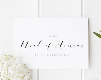 To My Maid Of Honor Card, Maid Of Honour Thank You Card, To My Maid Of Honour On My Wedding Day Card, Thank You Maid of Honour Card,