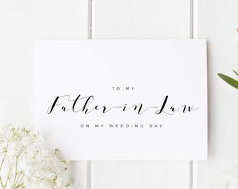 To My Father In Law Card, Father In Law On My Wedding Day, Parents In Law On My Wedding Day, Father Of The Groom Card, Father Of The Bride