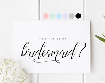 Will You Be My Bridesmaid, Card For Bridesmaid, Bridesmaid Proposal Card, Bridesmaid Request Card, Be My Bridesmaid, Wedding Card Bridesmaid