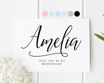 Bridesmaid Proposal Card, Will You Be My Bridesmaid, Personalized Name Bridesmaid Card, Bridesmaid Request Card, Be My Bridesmaid, Custom