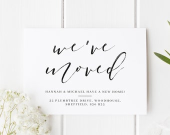 change address cards etsy chnage of address cards