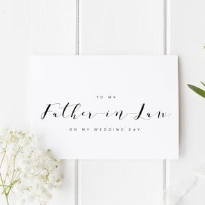 Carte à mon beau-père, beau-père le jour de mon mariage, beaux-parents le jour de mon mariage, carte père du marié, père de la mariée