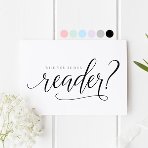 Serez-vous notre carte de lecteur, louez-vous à notre mariage, carte de mariage de lecteur, serez-vous notre lecteur, carte de mariage pour l'ami, carte de lecteur