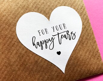 For Your Happy Tears, Wedding Tissues Label, Happy Tears Sticker, Wedding Favour Stickers, Tissue Pack Labels, Wedding Tears Sticker