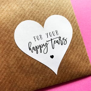 For Your Happy Tears, Wedding Tissues Label, Happy Tears Sticker, Wedding Favour Stickers, Tissue Pack Labels, Wedding Tears Sticker image 1