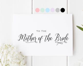 Mother Of The Bride Card, To The Mother Of The Bride, To My Mom On My Wedding Day, Mum In Law Card, Card For Mother In Law, Mom Wedding Day