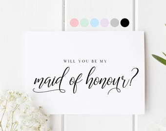 Will You Be My Maid Of Honour, Card For Maid Of Honour, Maid Of Honour Proposal Card, Maid Of Honour Request Card, Be My Maid Of Honour Card