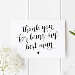 Carte de remerciement meilleur homme, carte de remerciement de mariage, carte du meilleur homme, carte de meilleur homme de calligraphie, carte de mariage meilleur ami, carte pour ami