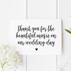 Wedding Band Thank You Card, Wedding Choir Merci, Merci pour la belle carte de musique, Carte pour DJ, Chanteur de mariage Merci Carte