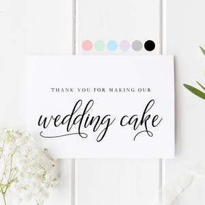 Baker Merci carte, gâteau de mariage Merci, Carte pour gâteau de mariage, Carte pour le boulanger de mariage, boulangerie de mariage Merci carte, Merci Gâteau