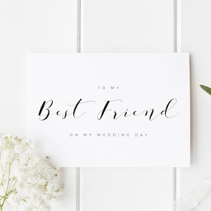 To My Best Friend On My Wedding Day, Best Friend Wedding Day Card, Bridesmaid Wedding Card, To My Best Friend Card, Bridesmaid Thank You