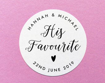 His Favourite Sticker, Party Favour Stickers, His Favorite Label, His Favour Labels, Party Favor Stickers, Party Bag Label, His Favorite