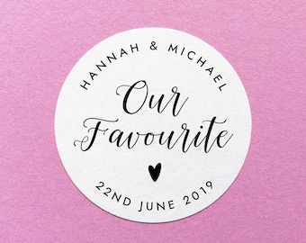 Our Favourite Sticker, Party Favour Stickers, Our Favorite Label, His Hers Favour Labels, Party Favor Sticker, Party Bag Label, Our Favorite