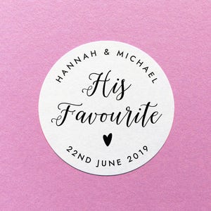 His Favourite Sticker, Party Favour Stickers, His Favorite Label, His Favour Labels, Party Favor Stickers, Party Bag Label, His Favorite image 1