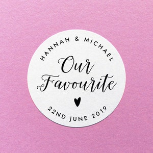 Our Favourite Sticker, Party Favour Stickers, Our Favorite Label, His Hers Favour Labels, Party Favor Sticker, Party Bag Label, Our Favorite